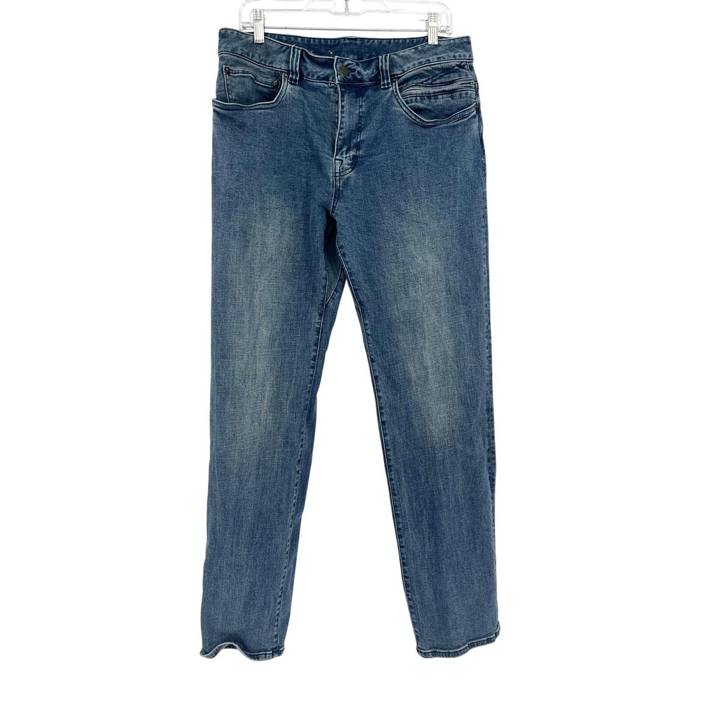 PrAna Mens‎ 32 x 34 Straight Leg Mid Rise Relaxed 1964831 Blue Denim Jeans